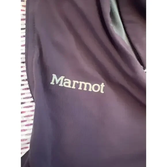 MARMOT WOMENS LIGHTWEIGHT LONG SLEEVE PULLOVER 3/4 ZIP JACKET BASELAYER PURPLE - Picture 6 of 13